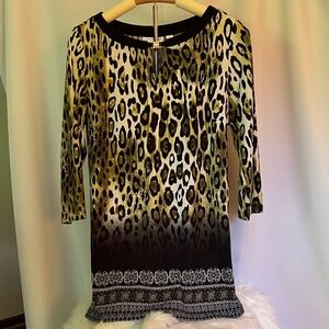 Susan Graver Liquid Knit Animal Print Tunic - New